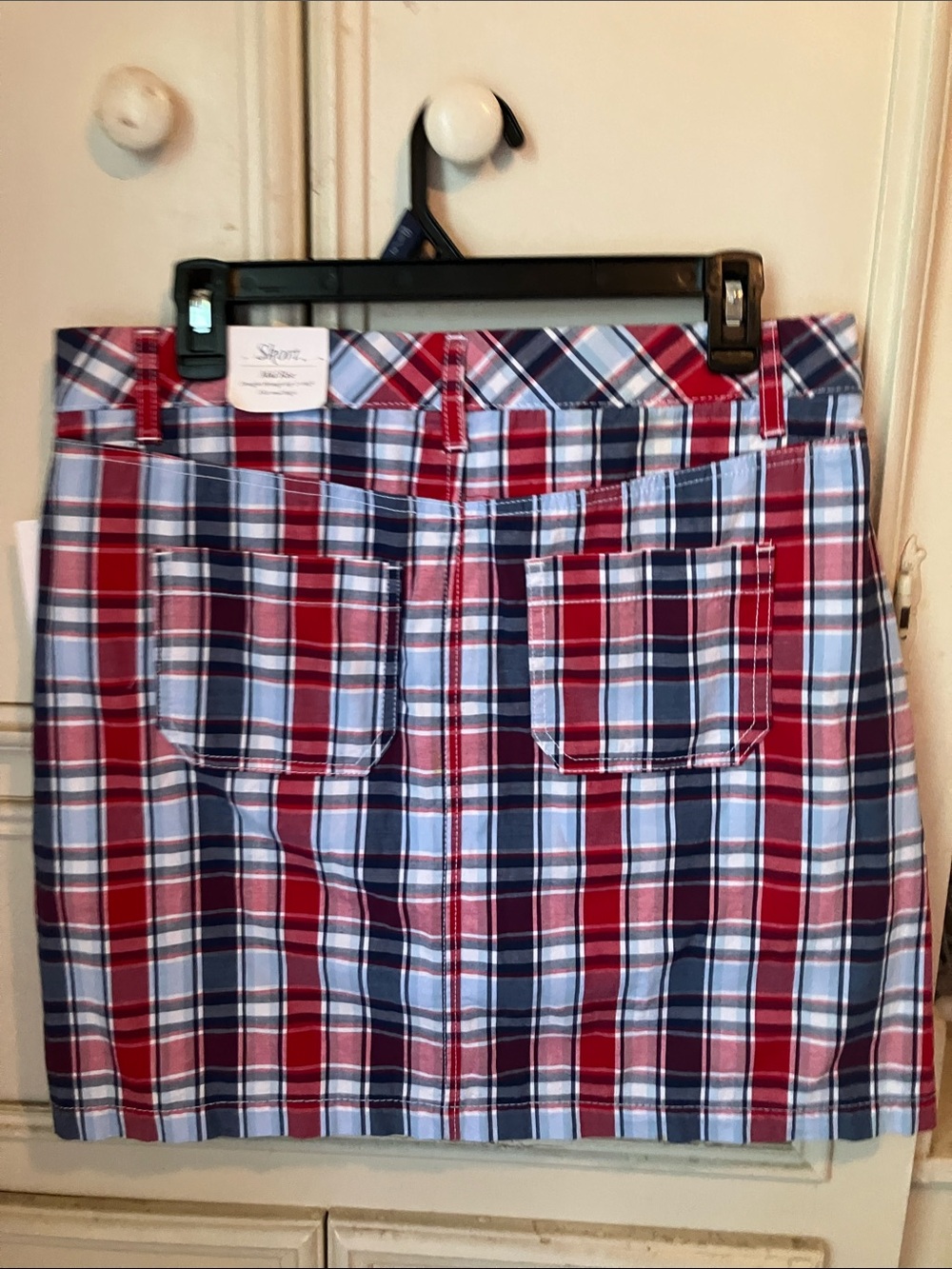 Plaid Mini Skirt in Red & Blue